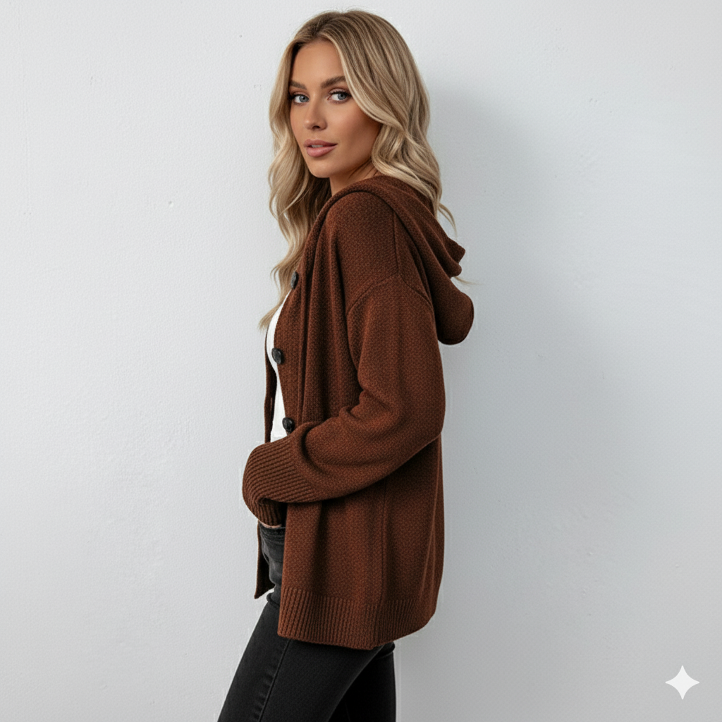 Lässiger Damen Strickjacke mit Knopfleiste | Herbst Winter