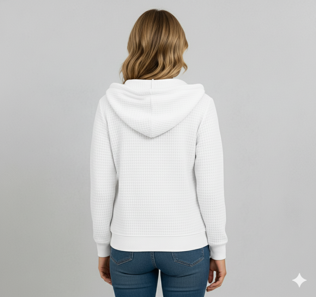Leichter Damen Kapuzen Strickjacke mit Reißverschluss | Übergang