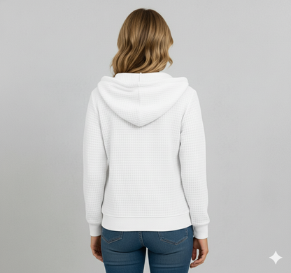 Leichter Damen Kapuzen Strickjacke mit Reißverschluss | Übergang
