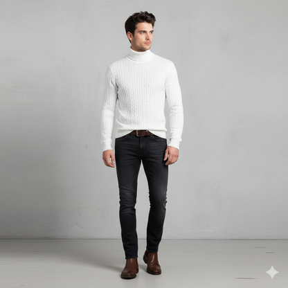 Herren Strickpullover mit Rollkragen | Slim Fit | Winter