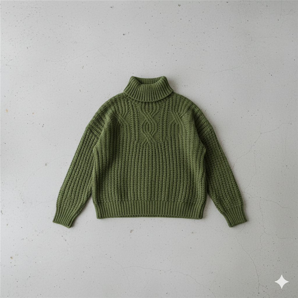Damen Strickpullover mit Zopfmuster | Warm & Hochgeschlossen | Winter