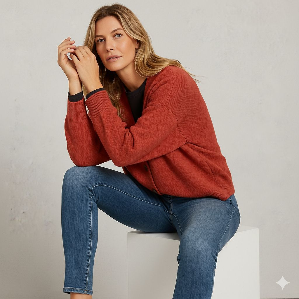 Damen Strickjacke mit V-Ausschnitt | Herbst & Übergang