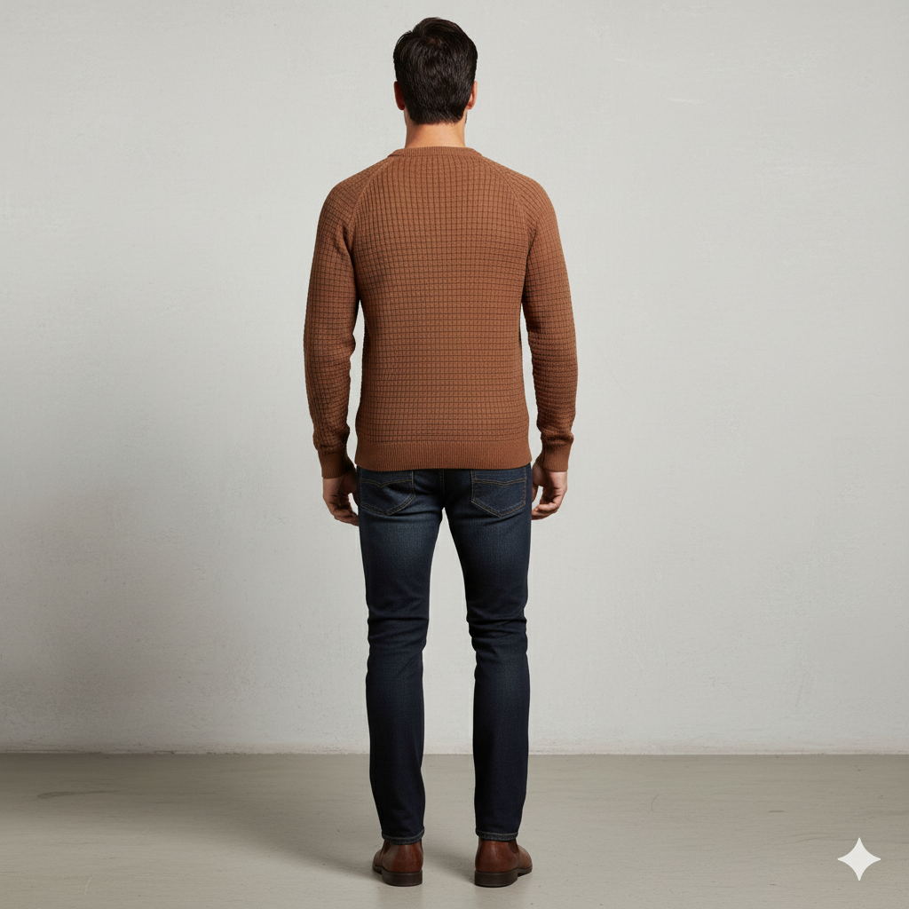 Herren Baumwollpullover mit Karomuster | Modern & Bequem