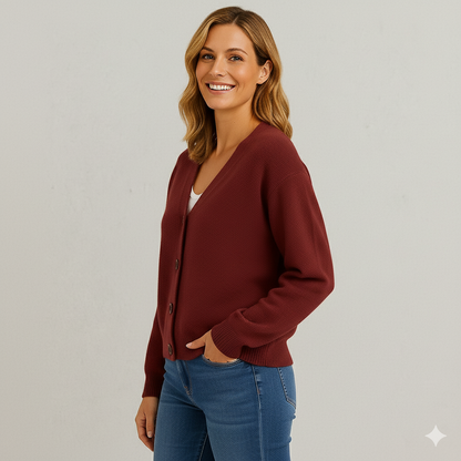 Damen Strickjacke mit V-Ausschnitt | Herbst & Übergang