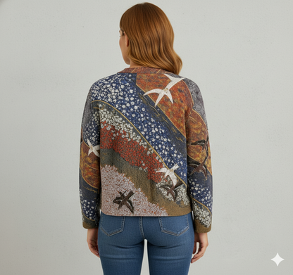 Damen Strickjacke mit abstraktem Print | Herbst/Winter | Stylisch