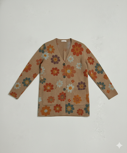 Damen Strickjacke mit abstraktem Print | Herbst/Winter | Stylisch
