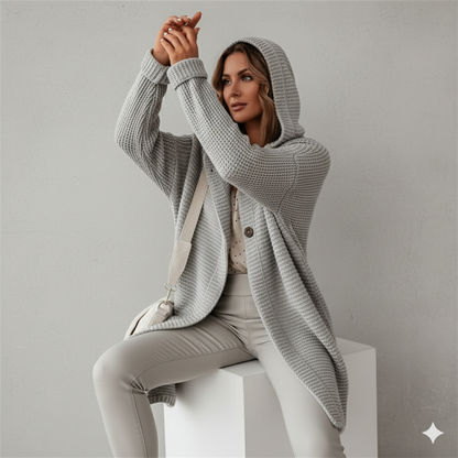 Damen Strickjacke mit Kapuze | Locker & Warm für Herbst Winter