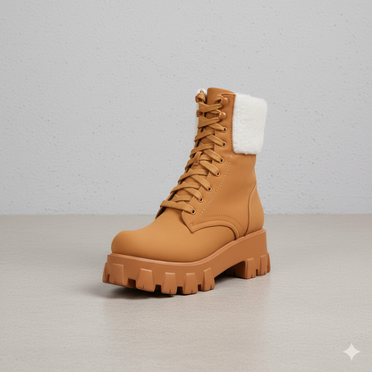 Damen Winter Schnürstiefel mit Fellfutter | Vegan & Rutschfest