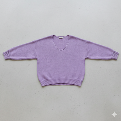 Damen Strickpullover mit V Ausschnitt | Locker & Freizeit