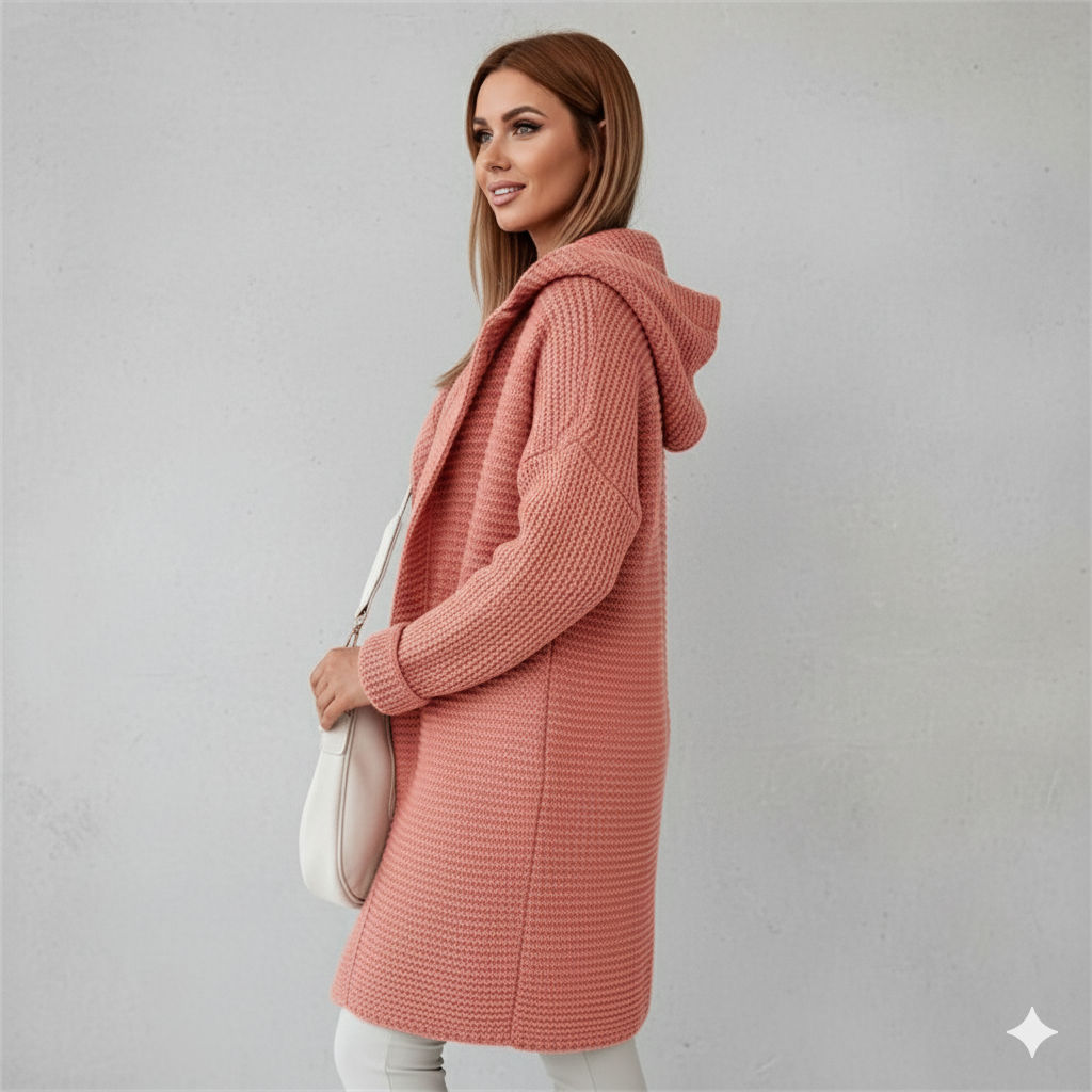 Damen Strickjacke mit Kapuze | Locker & Warm für Herbst Winter