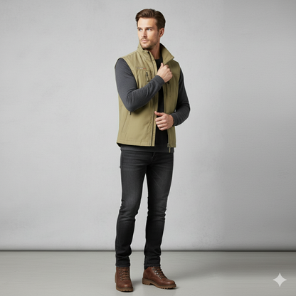 Herren Outdoor Weste mit Taschen | Leicht & Atmungsaktiv | Übergang