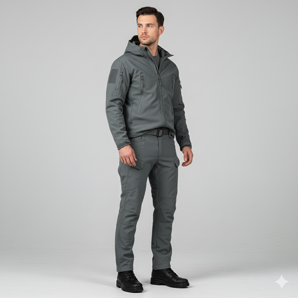 Herren Outdoor Taktikanzug mit Kapuze | Wasserabweisend & Winter