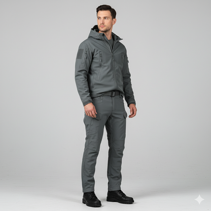 Herren Outdoor Taktikanzug mit Kapuze | Wasserabweisend & Winter