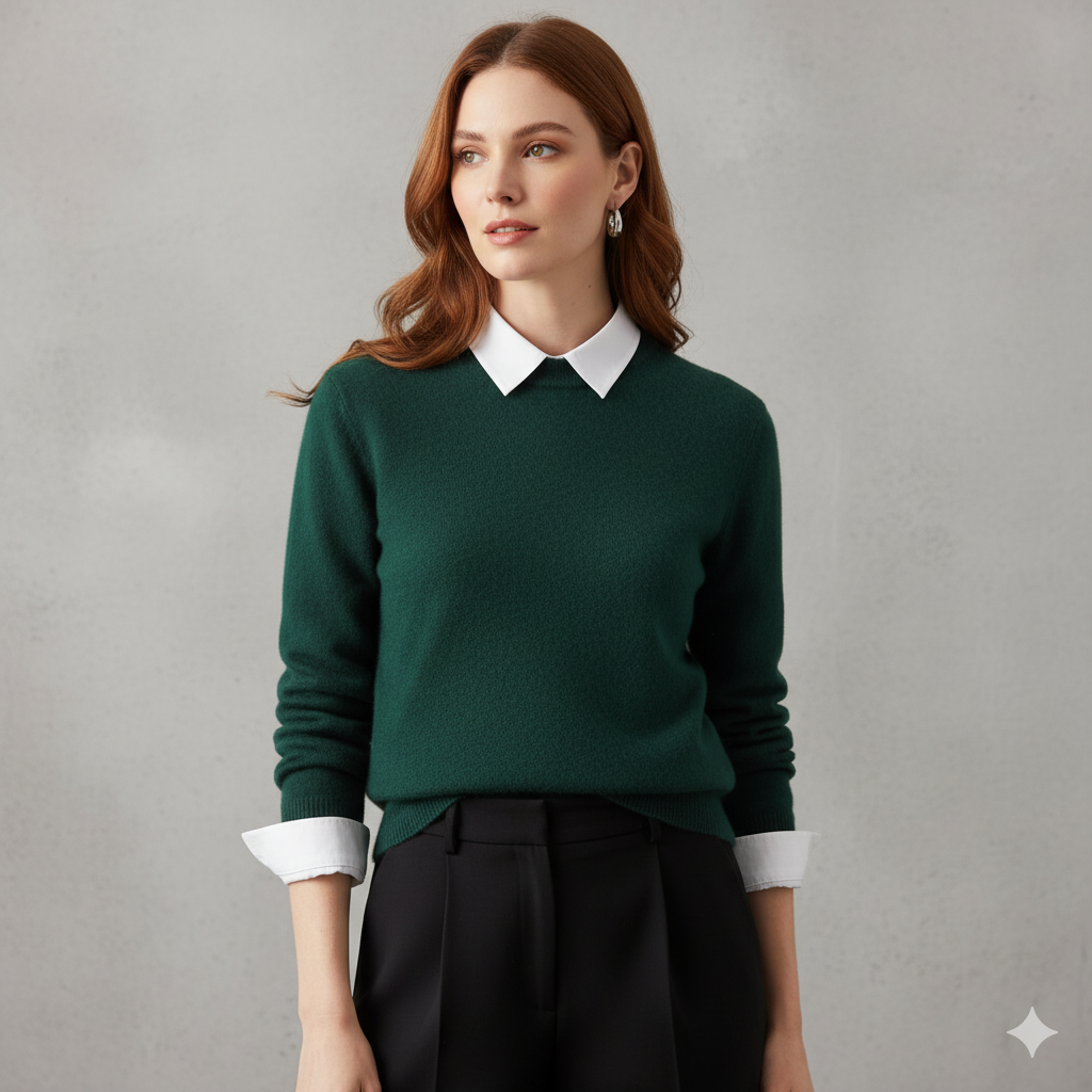 Kuscheliger Damen Strickpullover mit Rundhalsausschnitt | Winter | Elegant
