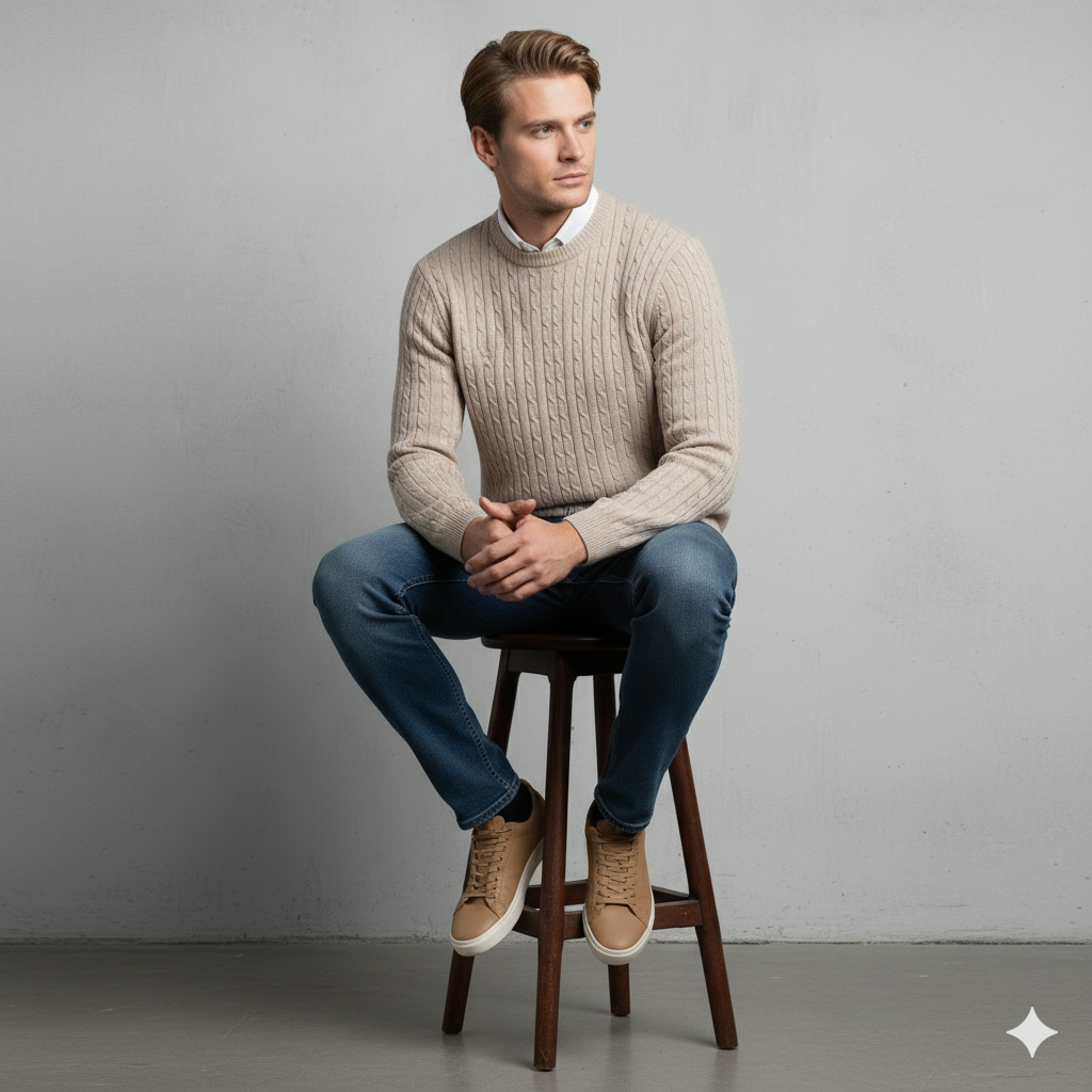 Herren Strickpullover mit Rollkragen | Slim Fit | Winter