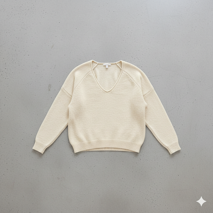 Damen Strickpullover mit V Ausschnitt | Locker & Freizeit