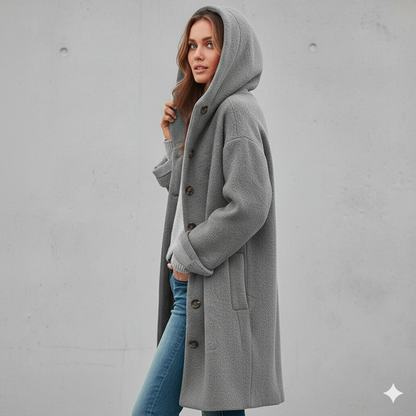 Warmer Damen Mantel aus Teddyfleece | Kuschelig & Elegant für Winter