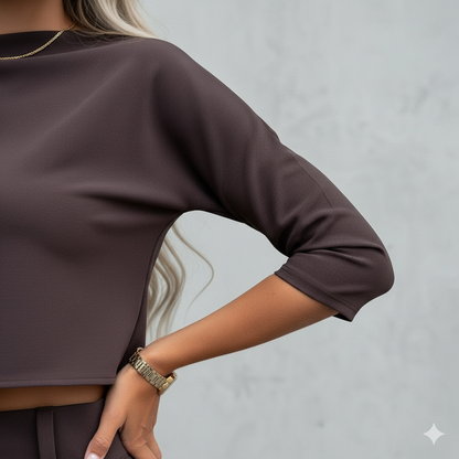 Kurzes Oberteil & High Waist Hose | Weit & Elegant