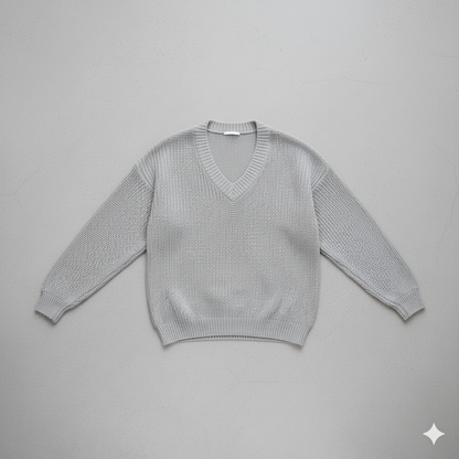 Damen Strickpullover mit V Ausschnitt | Locker & Freizeit