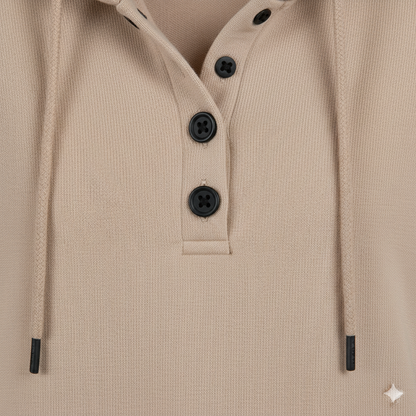 Lässiges Damen Hoodie mit Knopfleist