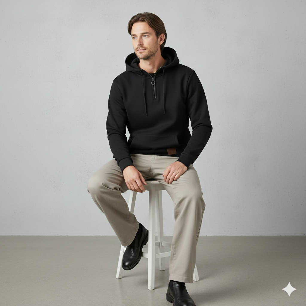 Herren Hoodie mit Reißverschluss | Warm & Bequem | Winter