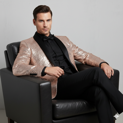 Herren Sakko mit Pailletten | Festlich & Elegant | Slim Fit