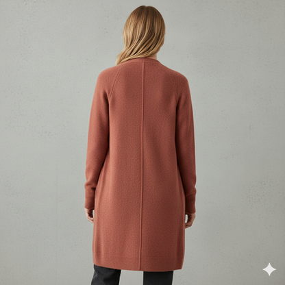 Langer Damen Strickjacke mit Taschen | Herbst & Winter | Elegant