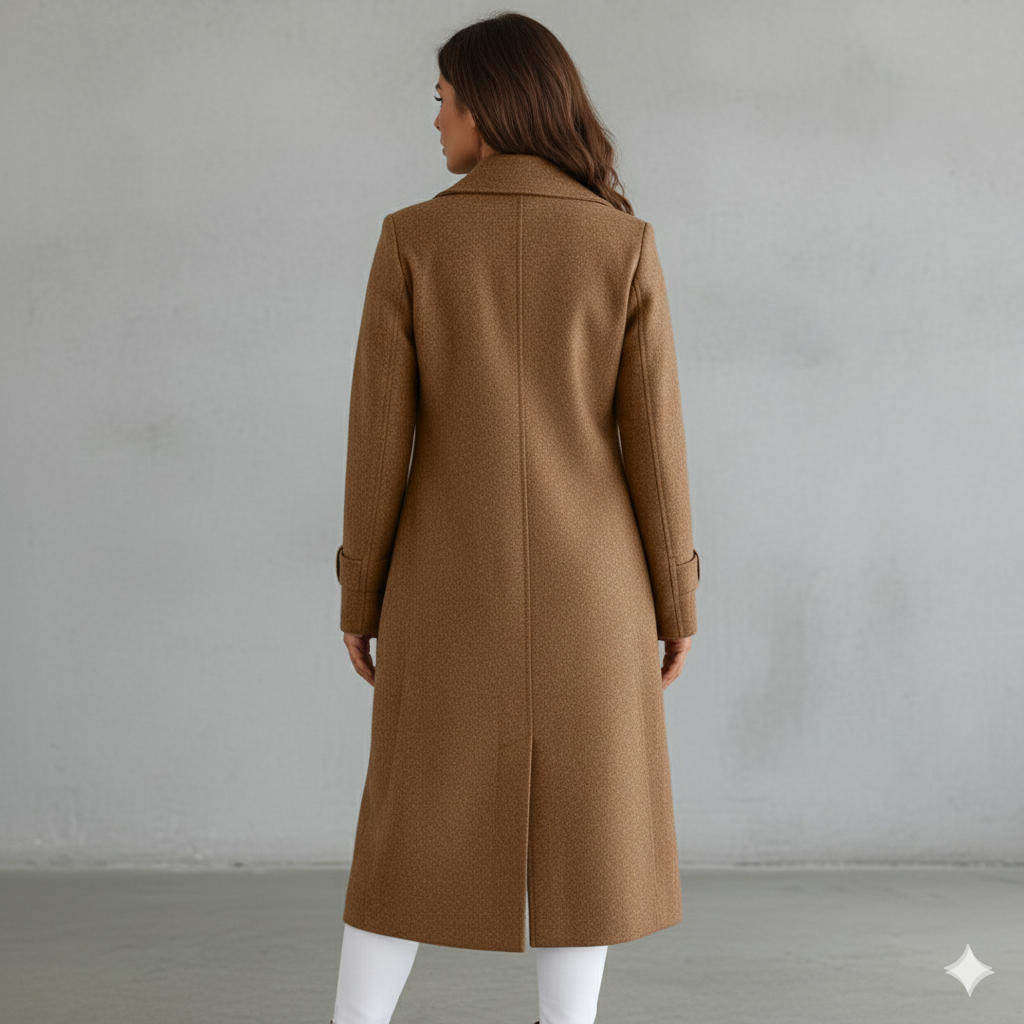 Damen Wollmantel mit Reverskragen | Elegant & Mittellang | Herbst/Winter