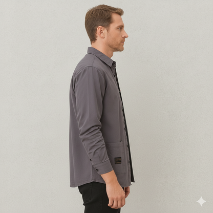 Herren Freizeithemd langarm | Modern mit Brusttasche
