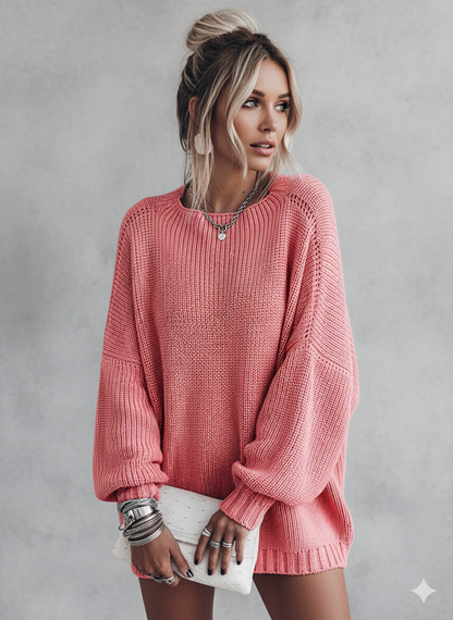 Locker gestrickter Damenpullover | Oversize & Freizeit