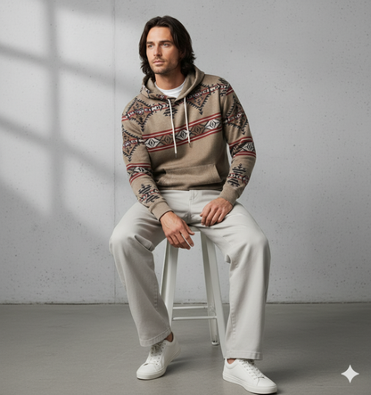 Herren Hoodie mit Muster | Lässig & Warm | Herbst/Winter