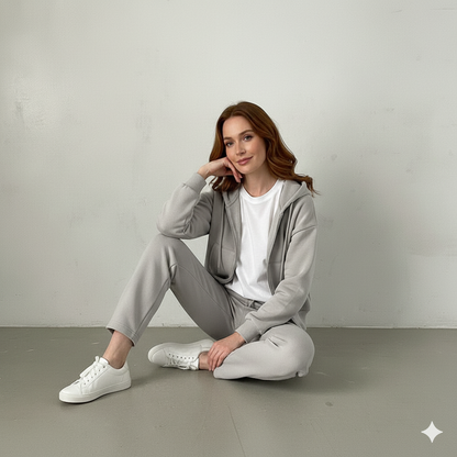 Kurz geschnittener Damen Hoodie mit Reißverschluss