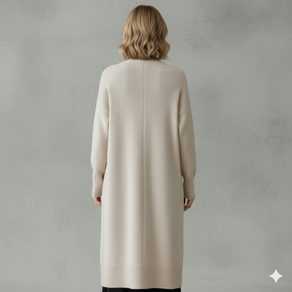 Langer Damen Strickjacke mit Taschen | Herbst & Winter | Elegant
