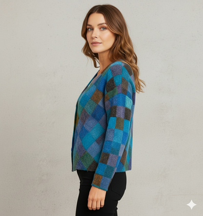 Damen Strickjacke mit abstraktem Print | Herbst/Winter | Stylisch