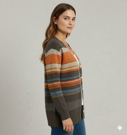 Damen Strickjacke mit abstraktem Print | Herbst/Winter | Stylisch