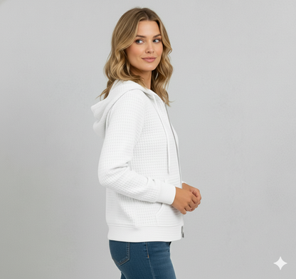 Leichter Damen Kapuzen Strickjacke mit Reißverschluss | Übergang
