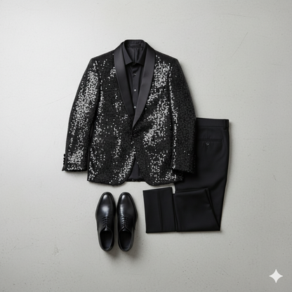 Herren Sakko mit Pailletten | Festlich & Elegant | Slim Fit