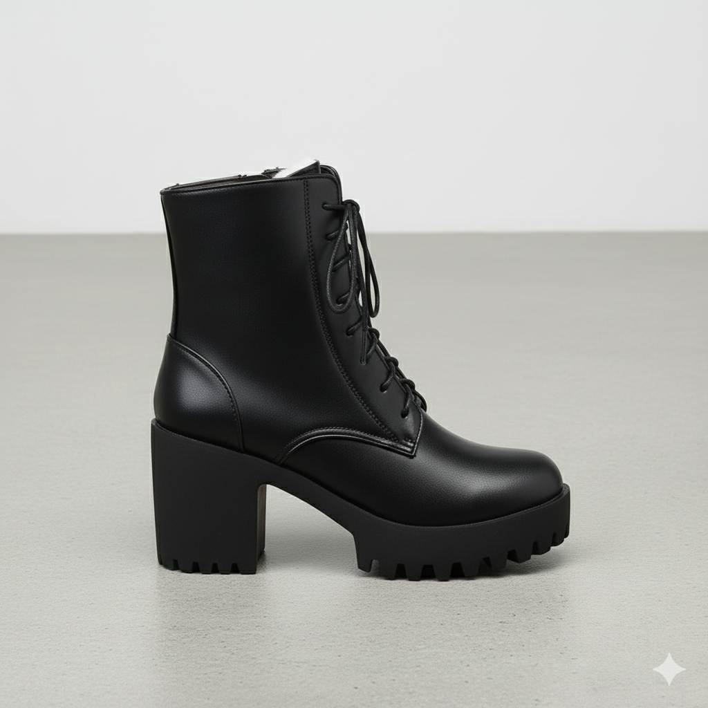 Damen Winter Stiefeletten mit Absatz | Warm Gefüttert & Vegan