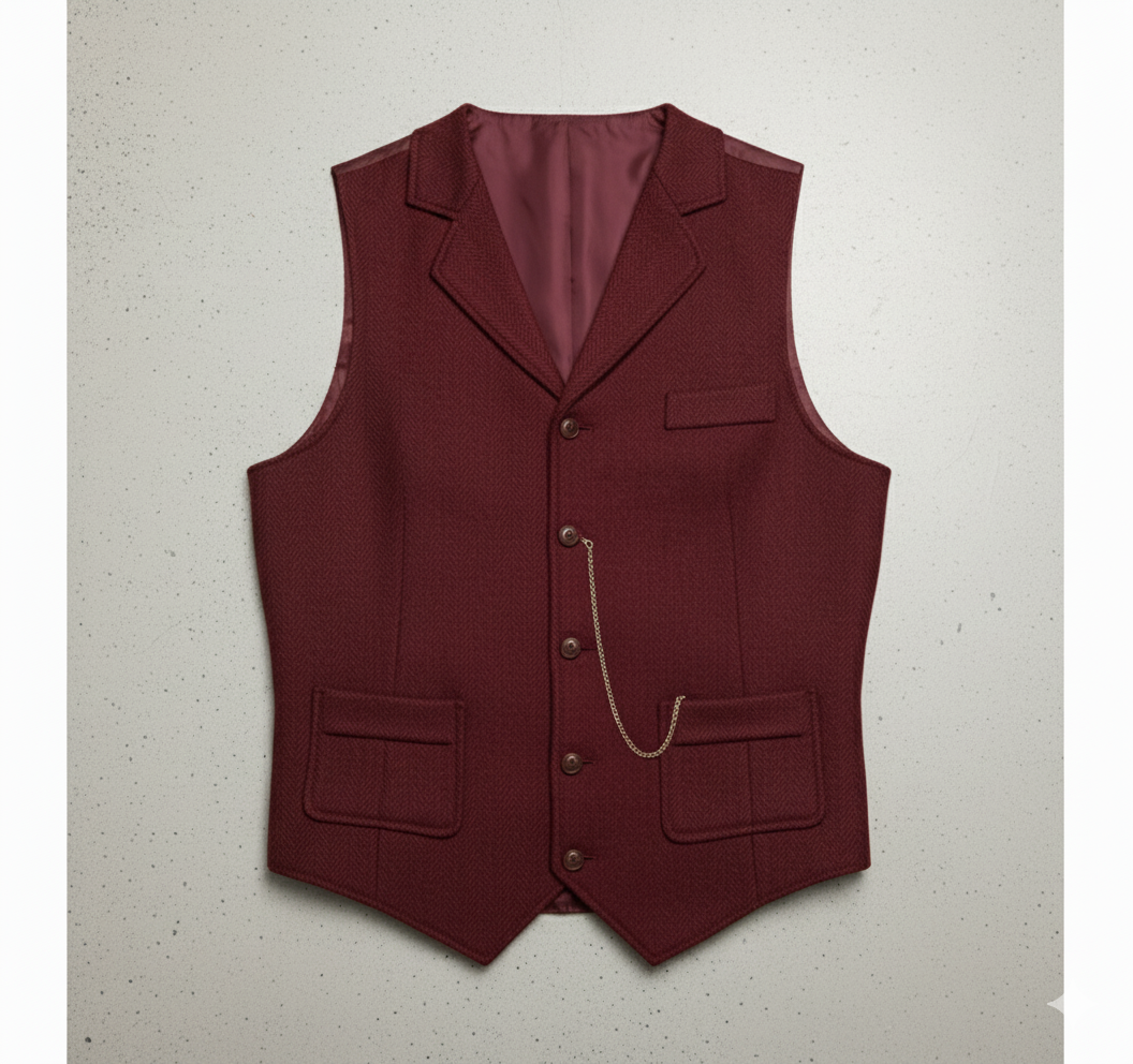 Herren Weste mit Fischgrätenmuster | Elegant & Modern | Herbst/Winter
