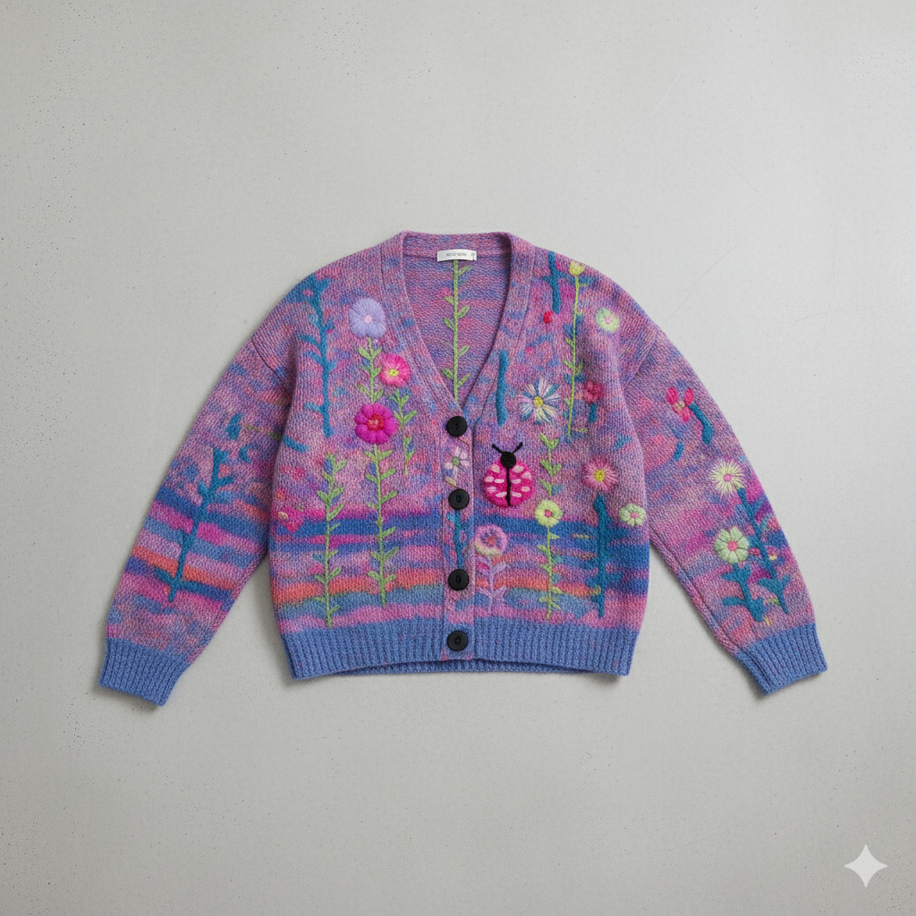 Damen Cardigan mit buntem Strickjacke | Herbst Winter