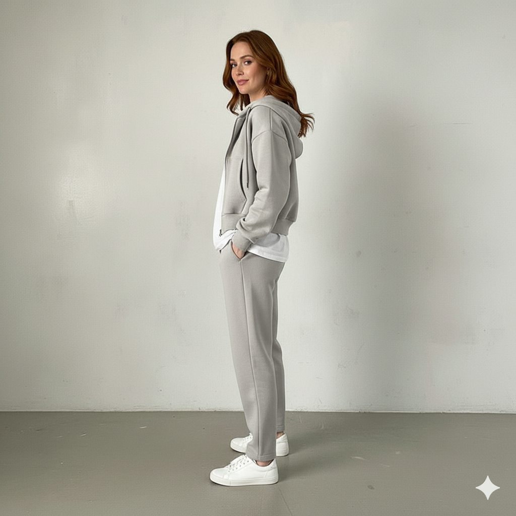 Kurz geschnittener Damen Hoodie mit Reißverschluss