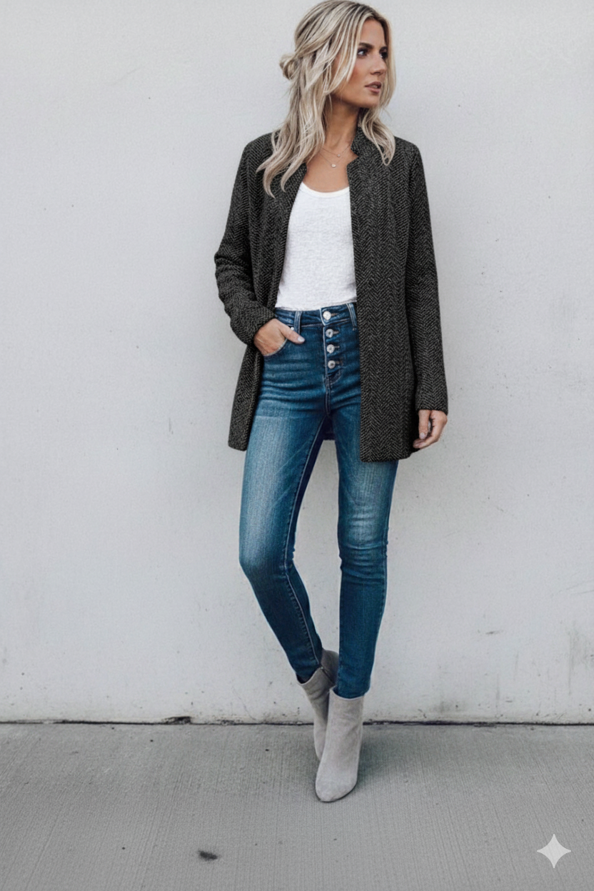 Damen Strickmantel mit offener Front | Modern & Bequem