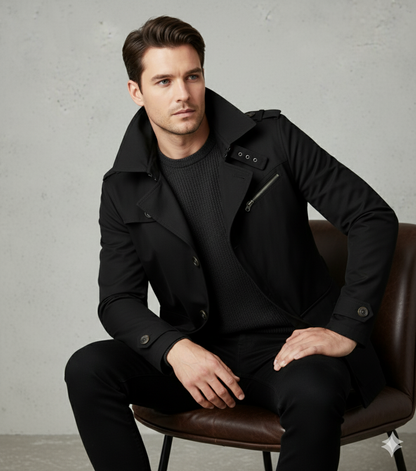 Eleganter Herren Trenchcoat mit Reverskragen | Herbst Übergang