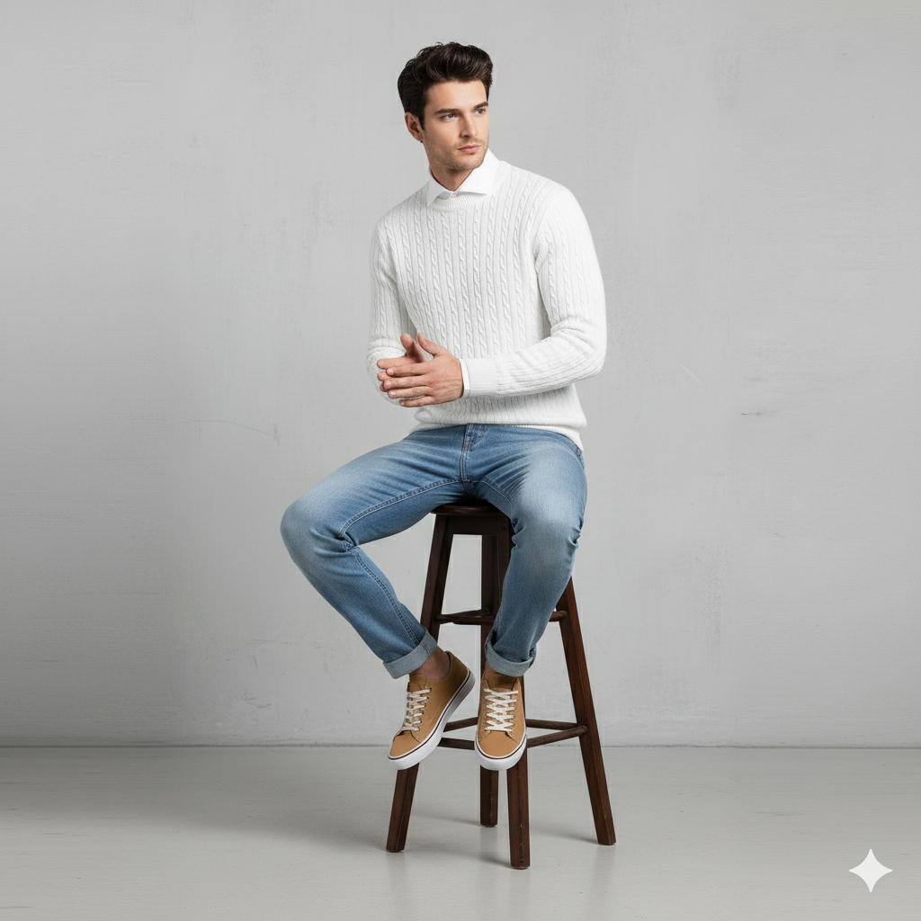 Herren Strickpullover mit Rollkragen | Slim Fit | Winter