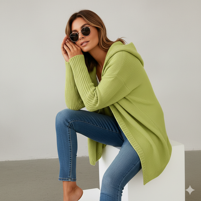 Damen Strickjacke mit Kapuze | Lässig & Übergang