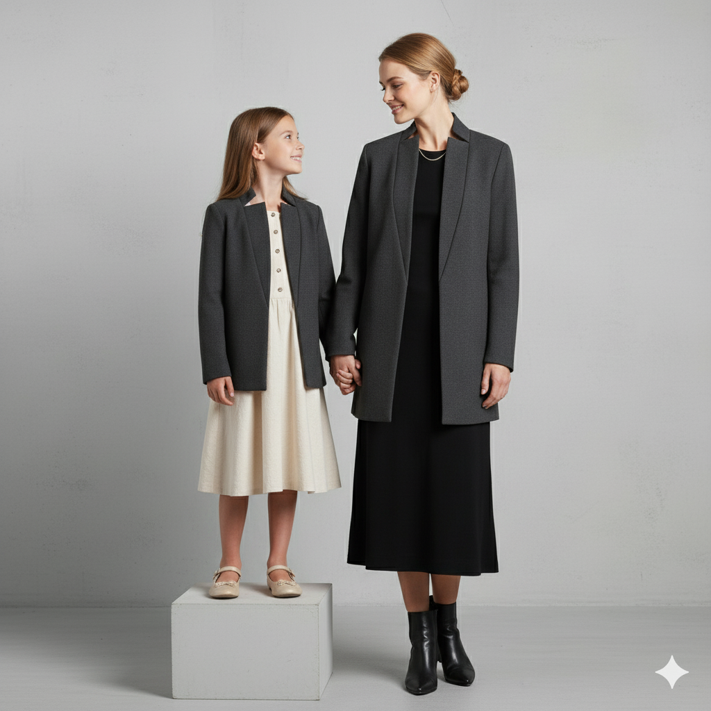 Damen Wollmantel mit Stehkragen | Schmaler Schnitt & Elegant | Herbst/Winter