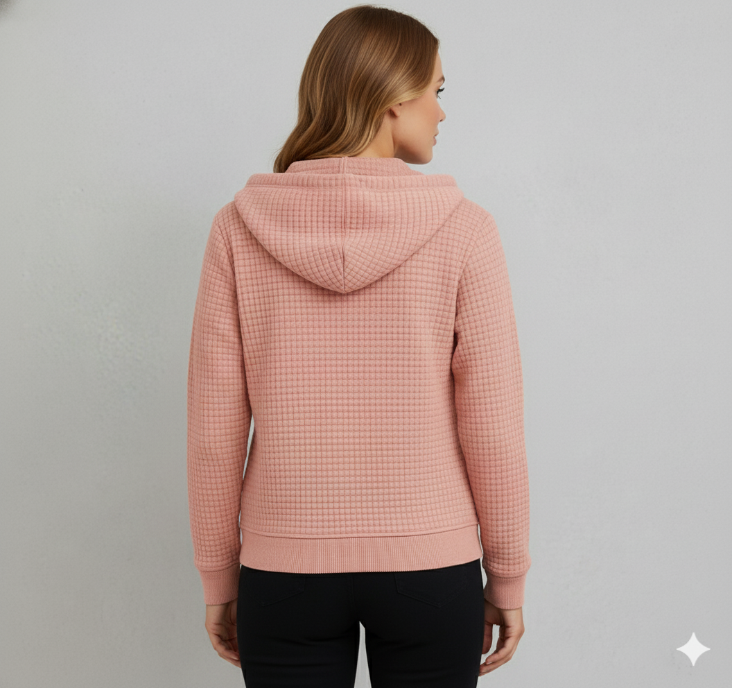 Leichter Damen Kapuzen Strickjacke mit Reißverschluss | Übergang