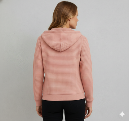 Leichter Damen Kapuzen Strickjacke mit Reißverschluss | Übergang