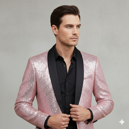Herren Sakko mit Pailletten | Festlich & Elegant | Slim Fit
