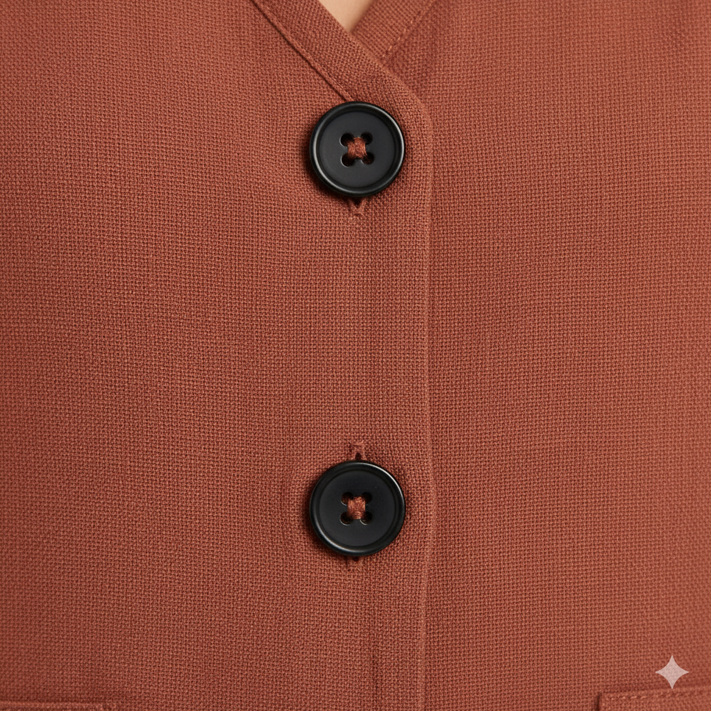Damen Leinen Jumpsuit ärmellos | Herbst Elegant mit Knopfleiste